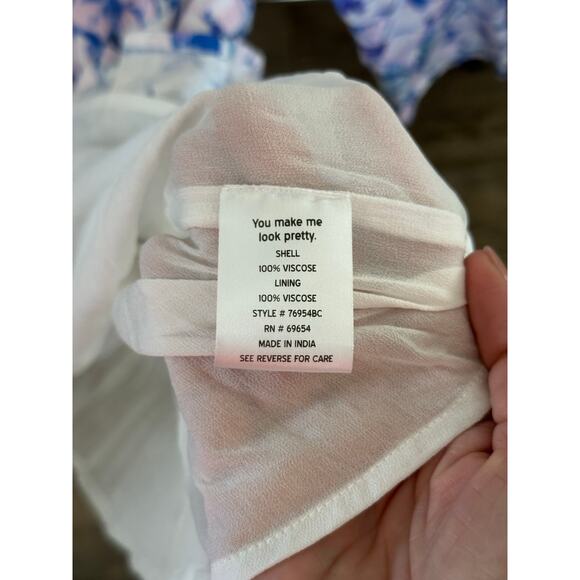 NWT Rahi Women's Blue Floral Sweetheart Neck Florence Demi Dress Size Small - Picture 8 of 10